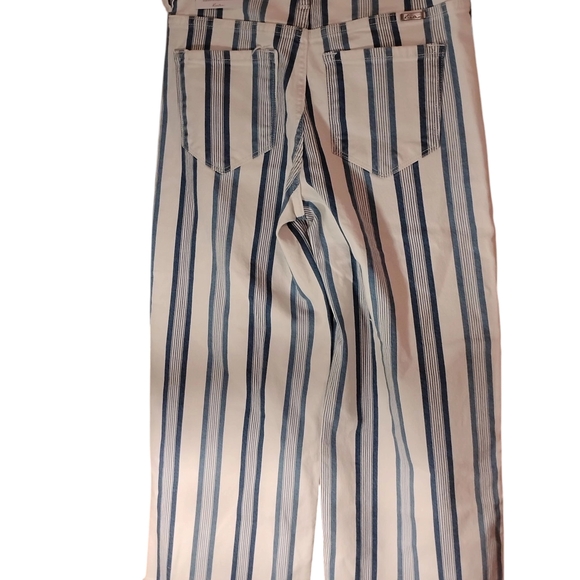 KanCan Striped Flare & Wide Leg Jeans - White and Blue - Picture 3 of 13